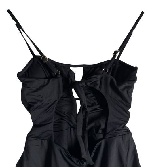 Becca Rebecca Virtue Color Code Sarai Black Plunge One Piece Swimsuit Size M - Picture 6 of 9